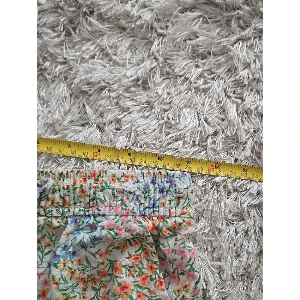Old Navy Girls Floral Summer Shorts Medium Size 8 Pockets Drawstring Linen Blend
